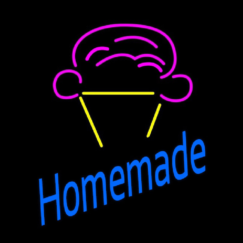 Custom Homemade With Ice Cream Cone Logo Neon Sign USA