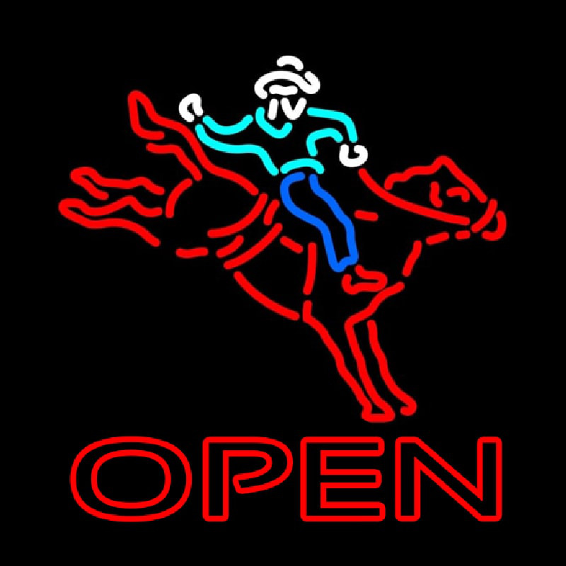 Custom Horse Riding Open Neon Sign USA