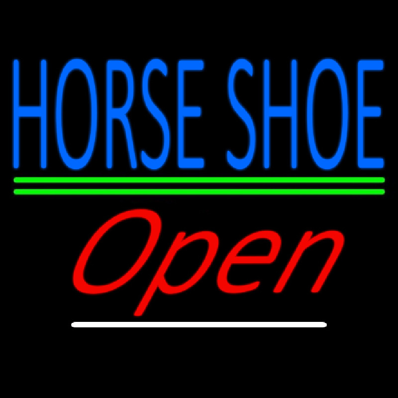 Custom Horseshoe Open Neon Sign USA