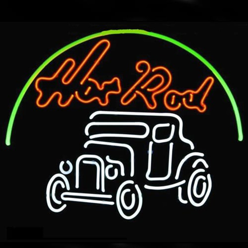 Custom Hot Rod Hotrods Logo Auto Car Dealer Neon Sign USA