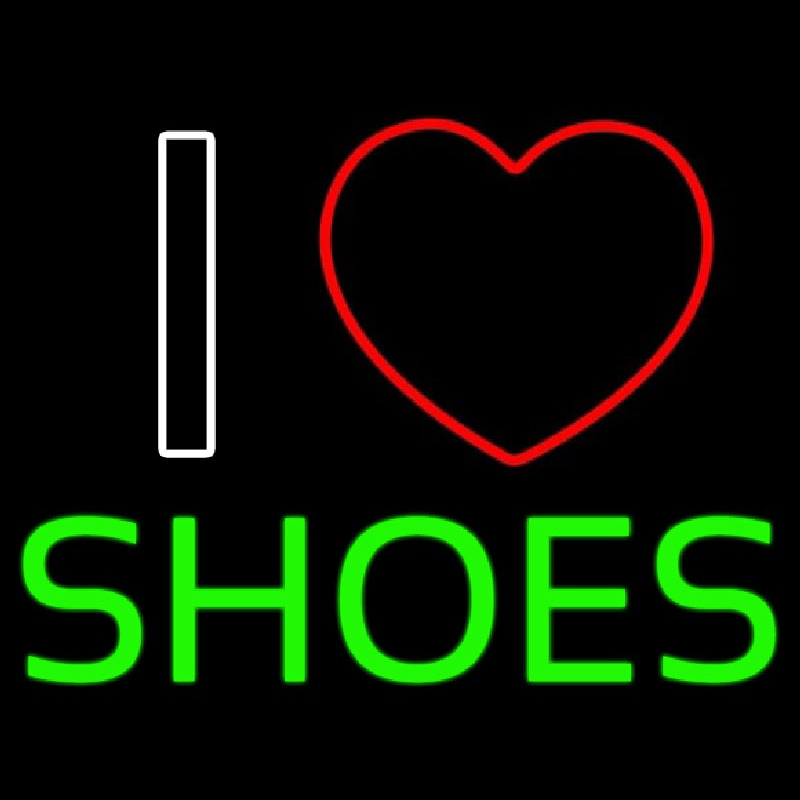 Custom I Love Shoes Heart Logo Neon Sign USA