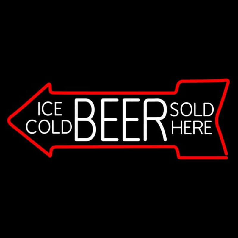 Custom Ice Cold Beer Sold Here Neon Sign USA