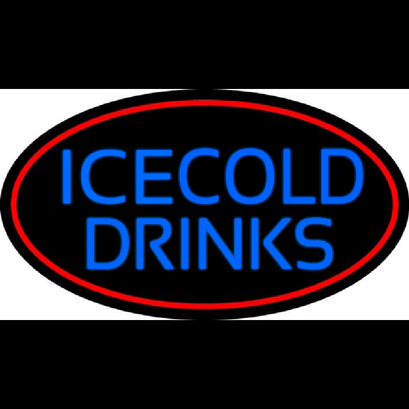 Custom Ice Cold Drinks Neon Sign USA