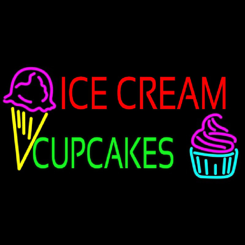 Custom Ice Cream Cupcakes Neon Sign USA