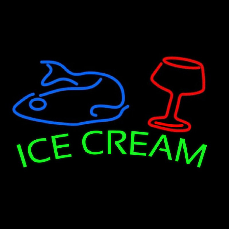 Custom Ice Cream N Fish Neon Sign USA