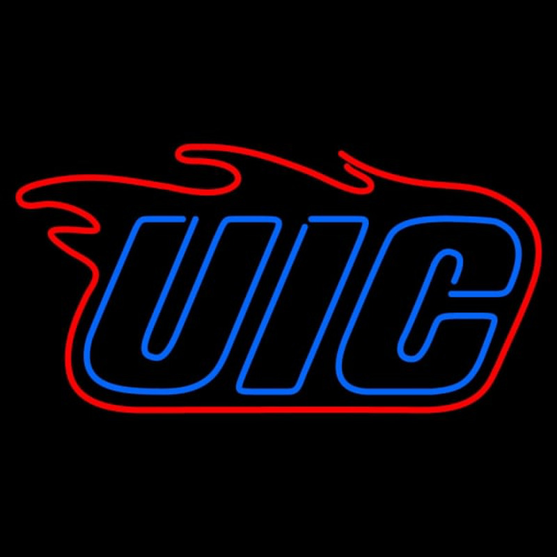 Custom Illinois Chicago Flames Wordmark Pres Logo NCAA Neon Sign Neon Sign USA