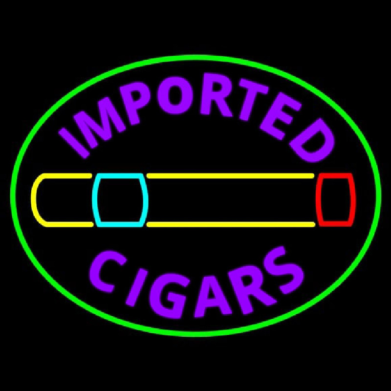 Custom Imported Cigars With Graphic Neon Sign USA