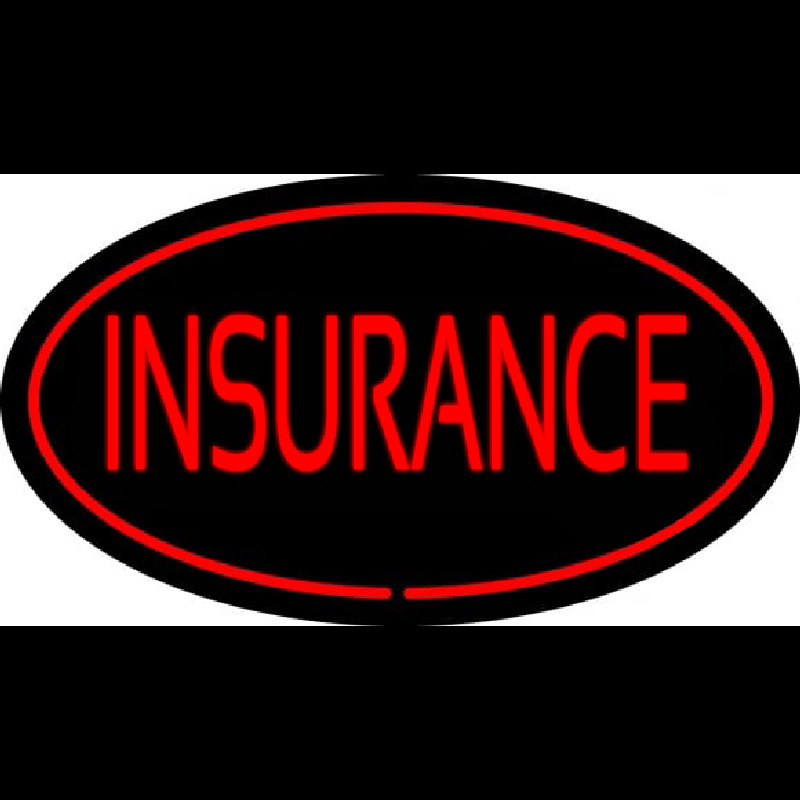 Custom Insurance Oval Red Neon Sign USA