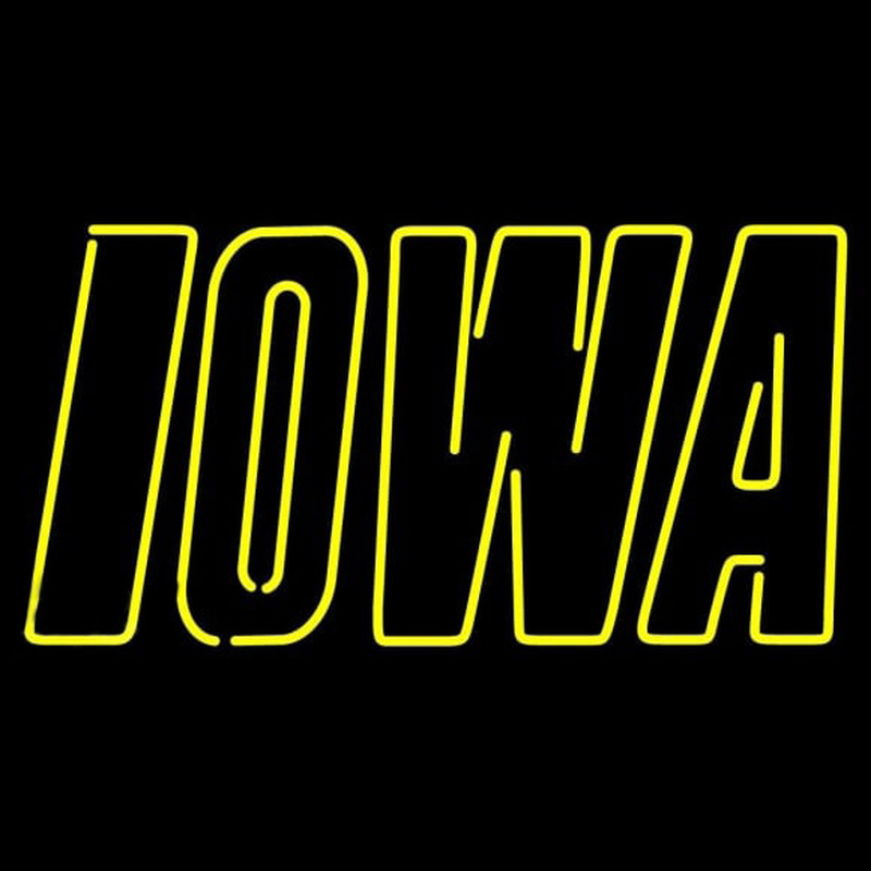 Custom Iowa Hawkeyes Wordmark 2002 Pres Logo NCAA Neon Sign Neon Sign USA