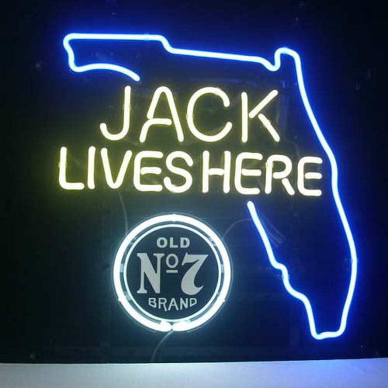 Custom Jack Daniels Jack Lives Florida Whiskey Neon Sign USA