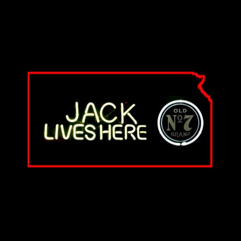 Custom Jack Daniels Jack Lives Here Kansas Neon Sign USA