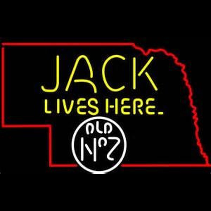 Custom Jack Daniels Jack Lives Here Nebraska Whiskey Neon Sign USA