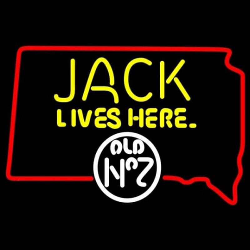 Custom Jack Daniels Jack Lives Here South Dakota Whiskey Neon Sign USA