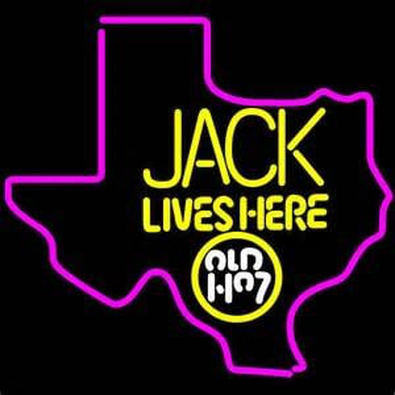 Custom Jack Daniels Jack Lives Here Texas Whiskey Neon Sign USA