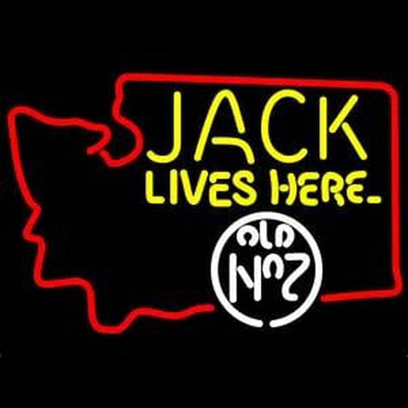 Custom Jack Daniels Jack Lives Here Washington Whiskey Neon Sign USA