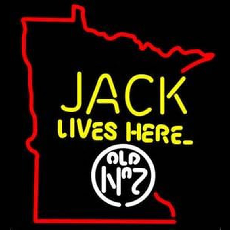 Custom Jack Daniels Jack Lives here Minnesota Whiskey Neon Sign USA