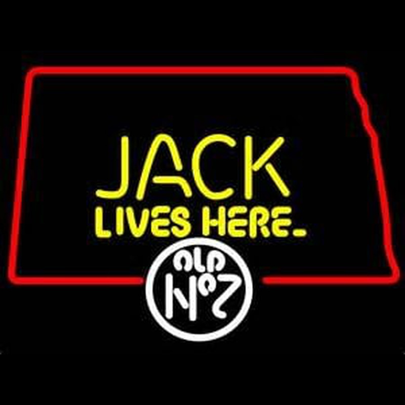 Custom Jack Daniels Jack Lives here North dakota Whiskey Neon Sign USA