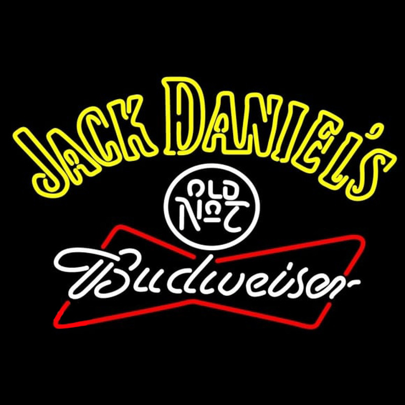 Custom Jack Daniels with Budweiser Logo Neon Sign USA