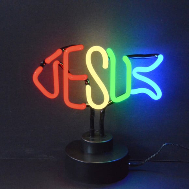 Custom Jesus Fish Desktop Neon Sign
