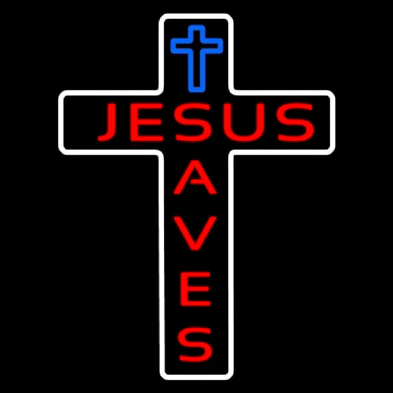 Custom Jesus Saves With Cross Neon Sign USA