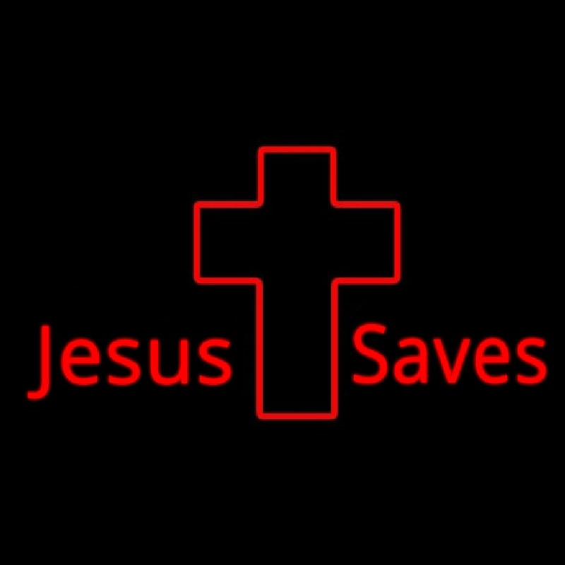 Custom Jesus Saves With Cross Neon Sign USA