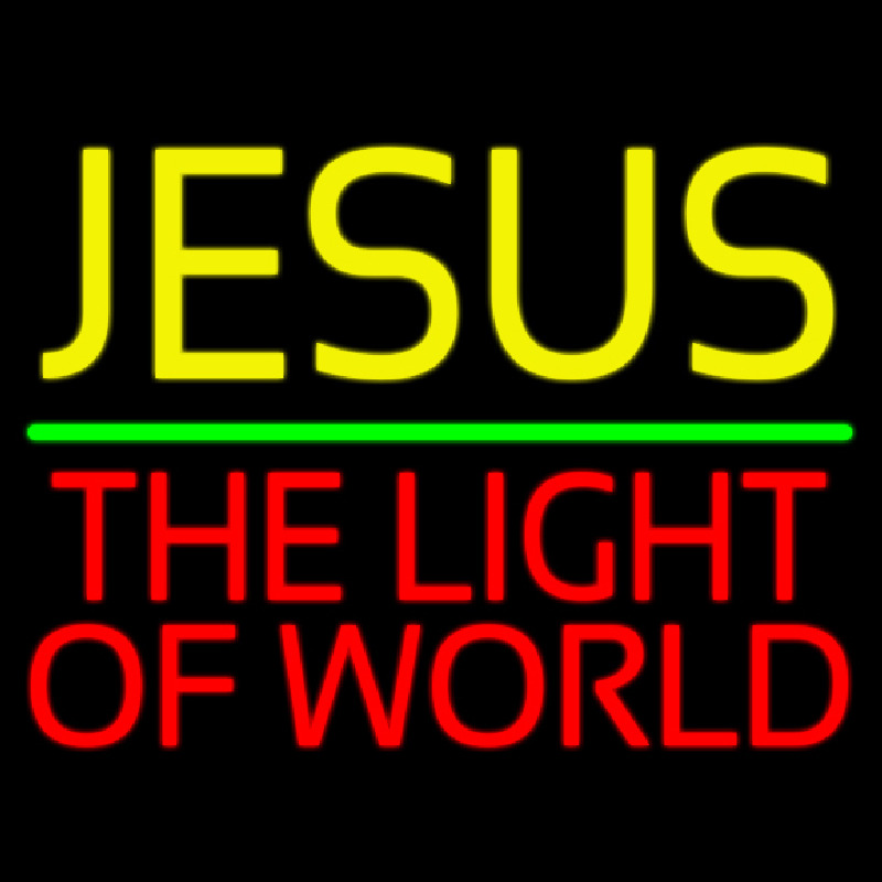 Custom Jesus The Light Of World Green Line Neon Sign USA