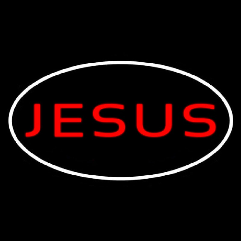 Custom Jesus White Border Neon Sign USA