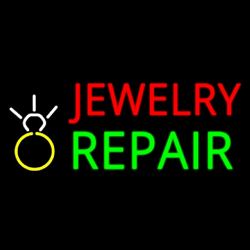 Custom Jewelry Repair Logo Block Neon Sign USA