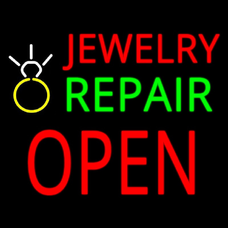Custom Jewelry Repair Open Logo Neon Sign USA