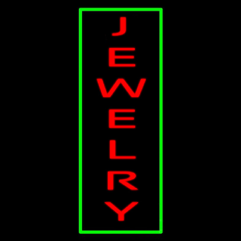 Custom Jewelry Vertical Green Border Neon Sign USA