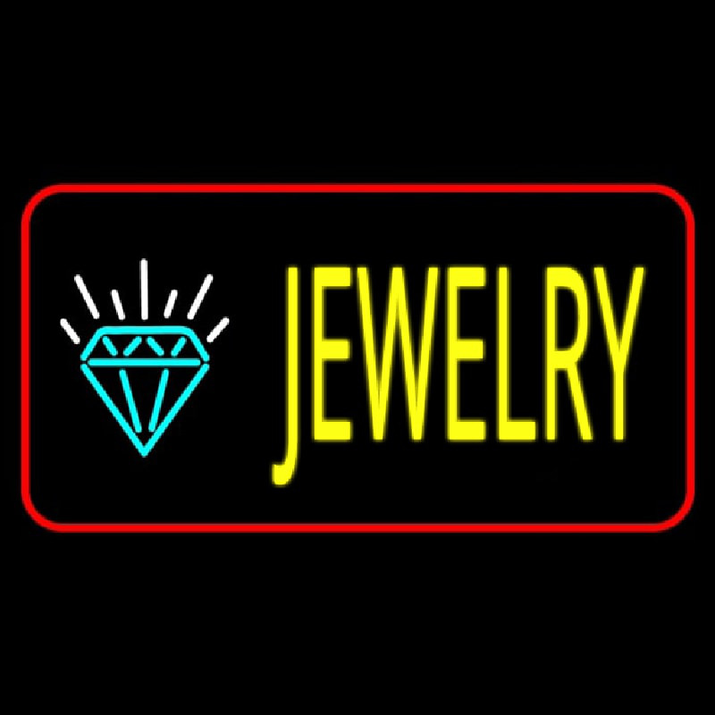 Custom Jewelry With Red Border Neon Sign USA