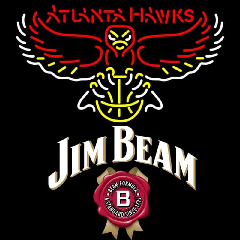 Custom Jim Beam Atlanta Hawks NBA Neon Beer Sign Neon Sign USA