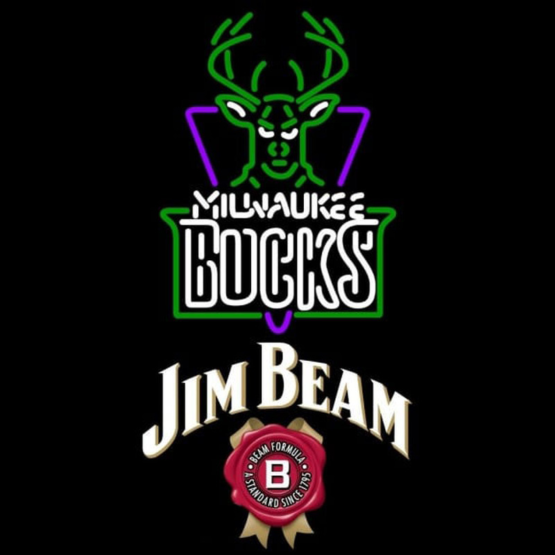 Custom Jim Beam Milwaukee Bucks NBA Beer Sign Neon Sign USA