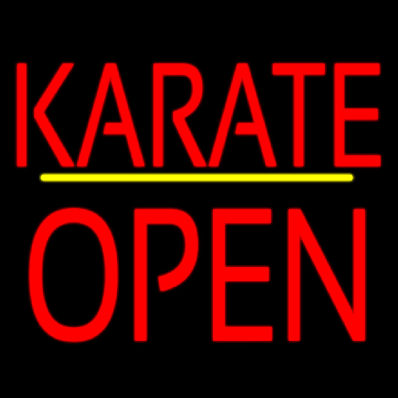 Custom Karate Block Open Yellow Line Neon Sign USA