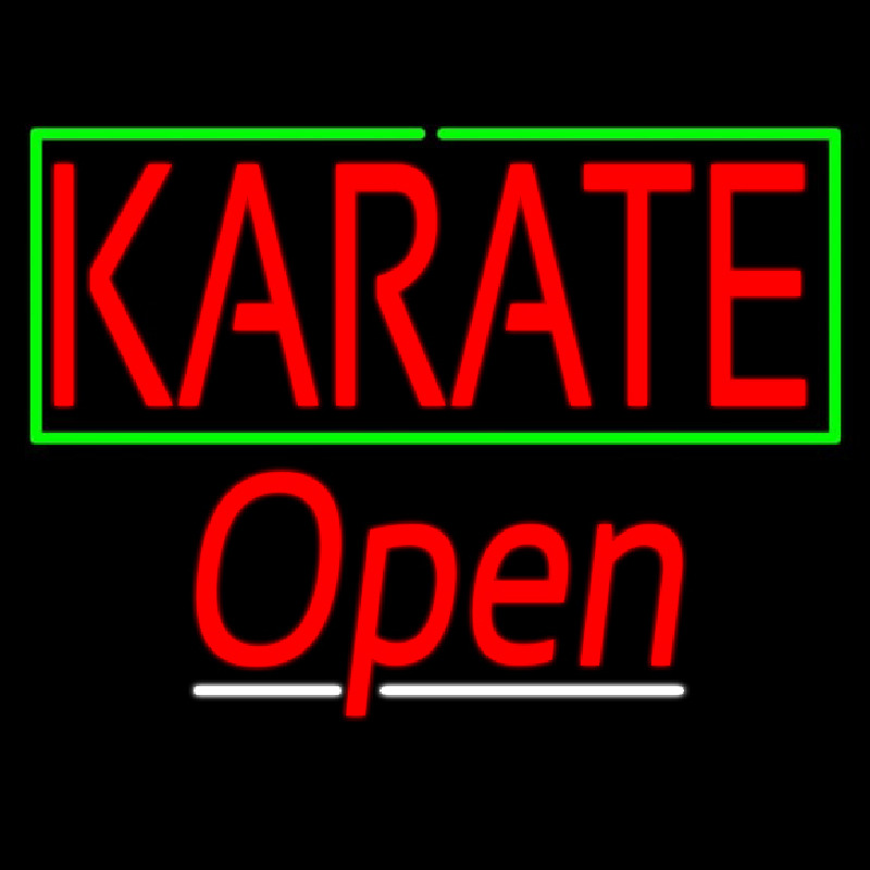Custom Karate Script2 Open Neon Sign USA