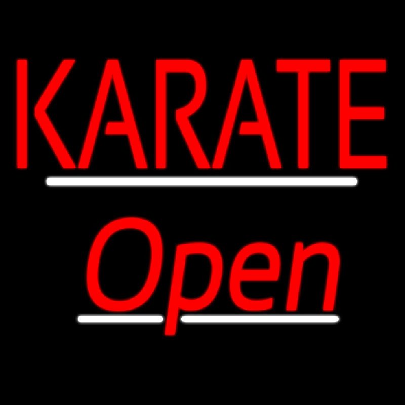 Custom Karate Script2 Open White Line Neon Sign USA