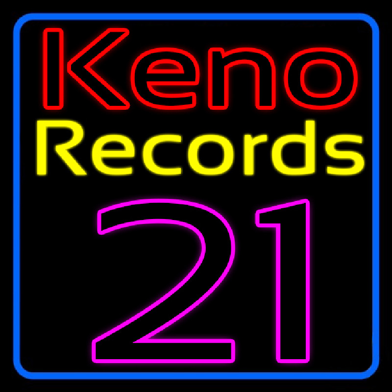 Custom Keno Records 21 1 Neon Sign USA
