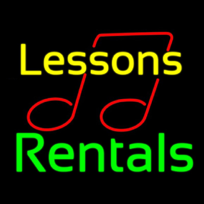Custom Lessons Rentals Neon Sign USA