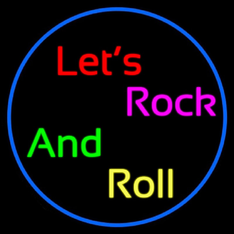 Custom Lets Rock And Roll Neon Sign USA