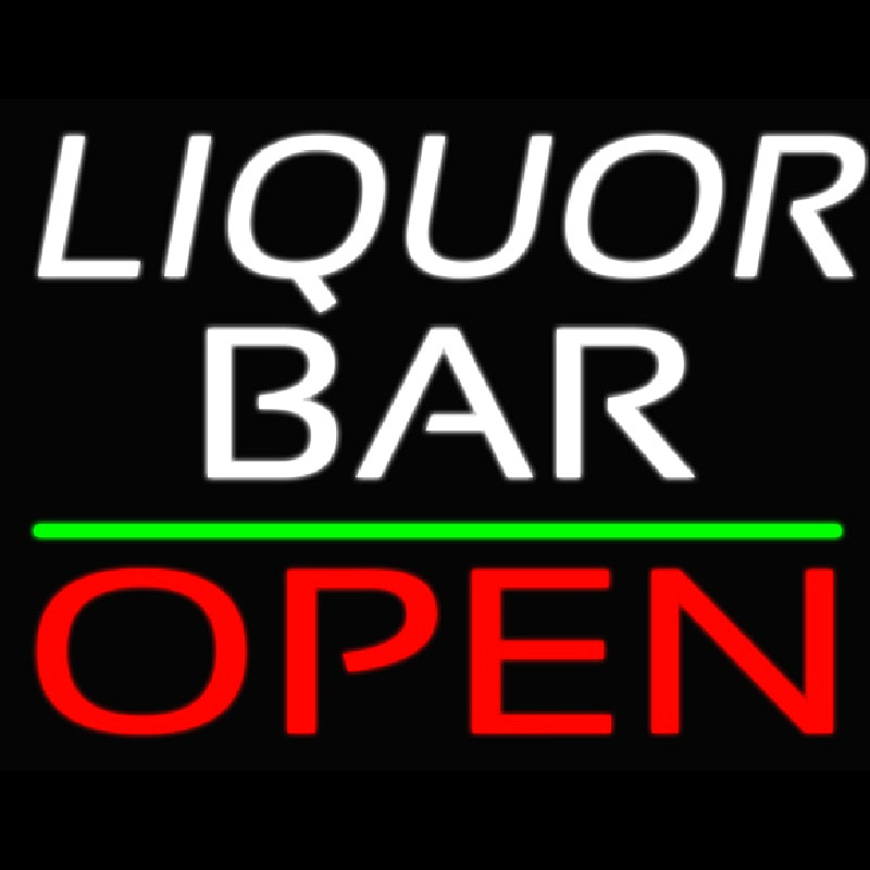 Custom Liquor Bar Open 1 Neon Sign USA