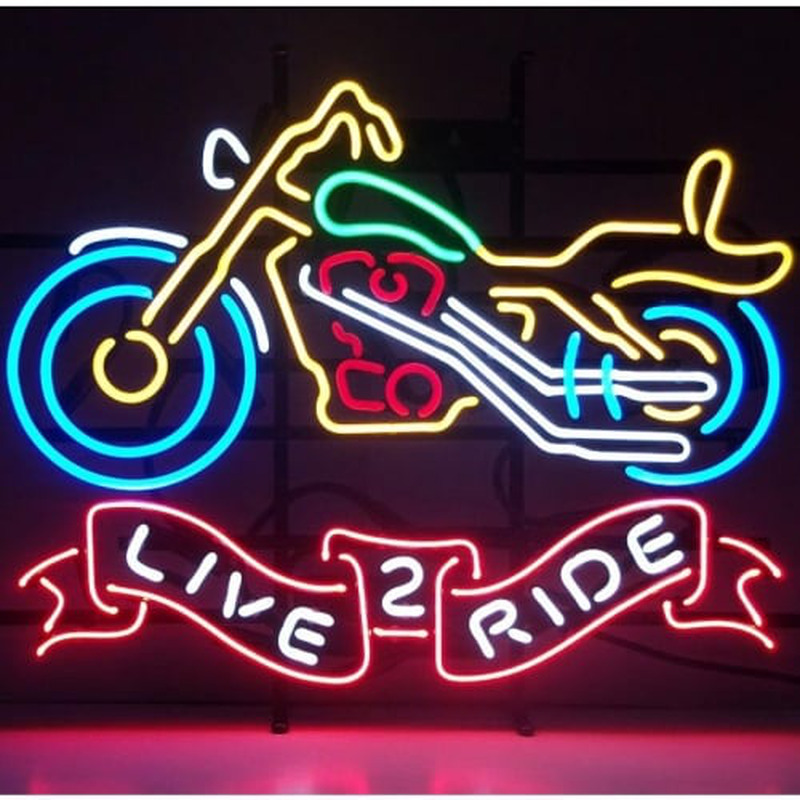 Custom Live 2 Ride Motorcycle Neon Sign USA