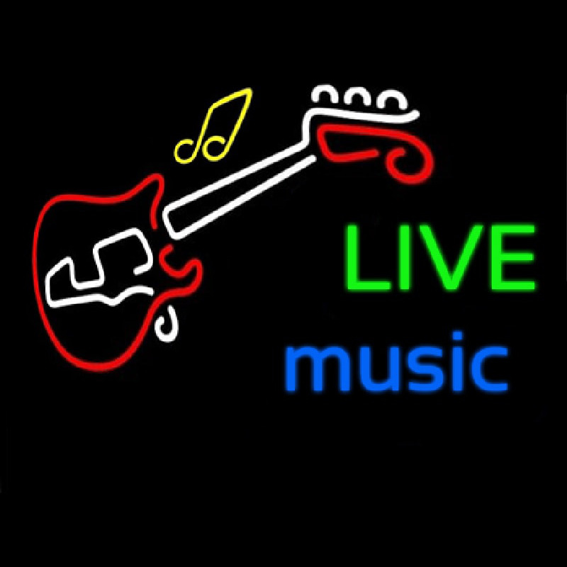 Custom Live Green Music Blue Neon Sign USA