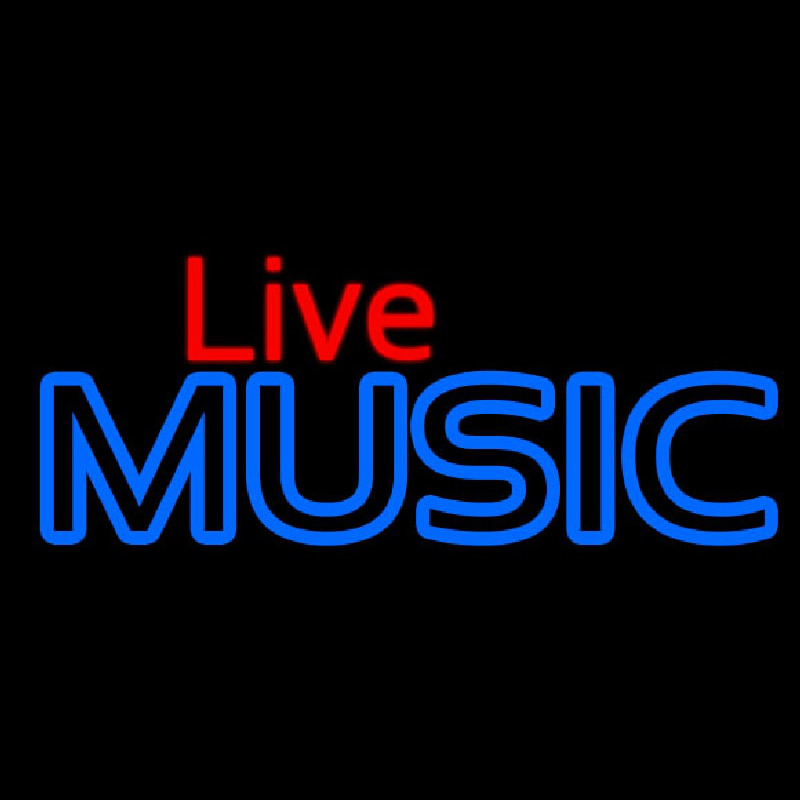 Custom Live Music Blue 1 Neon Sign USA