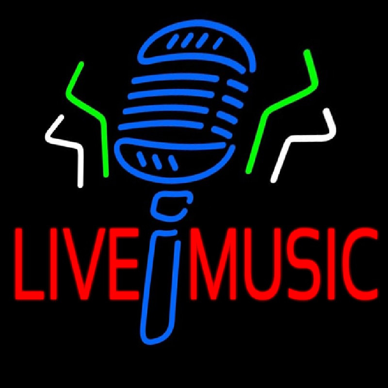 Custom Live Music Mike 2 Neon Sign USA