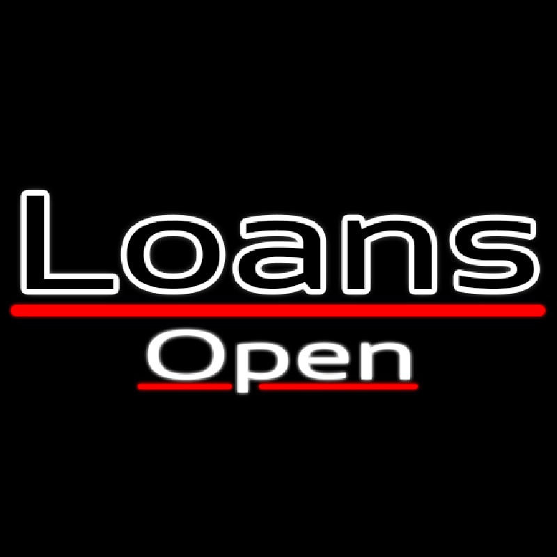 Custom Loans Open Neon Sign USA