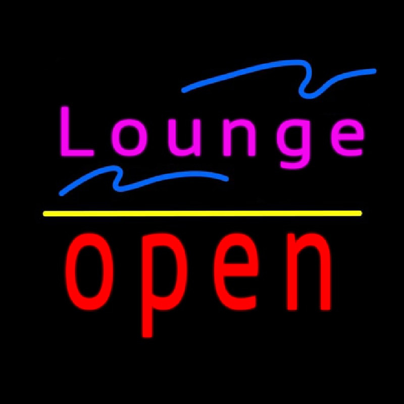 Custom Lounge Open Yellow Line Neon Sign USA