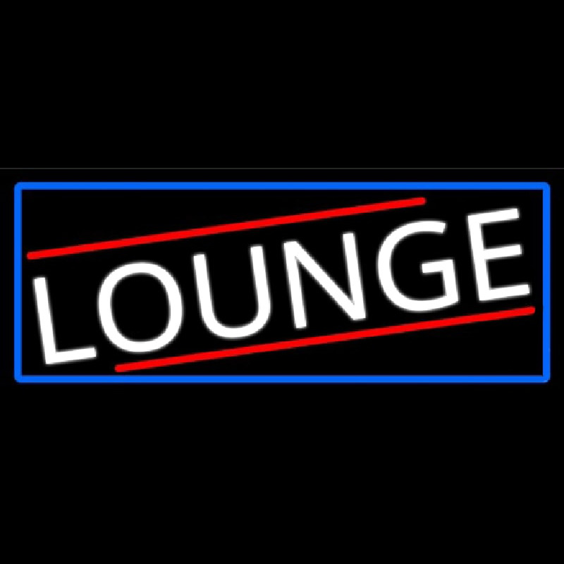 Custom Lounge With Blue Border Neon Sign USA