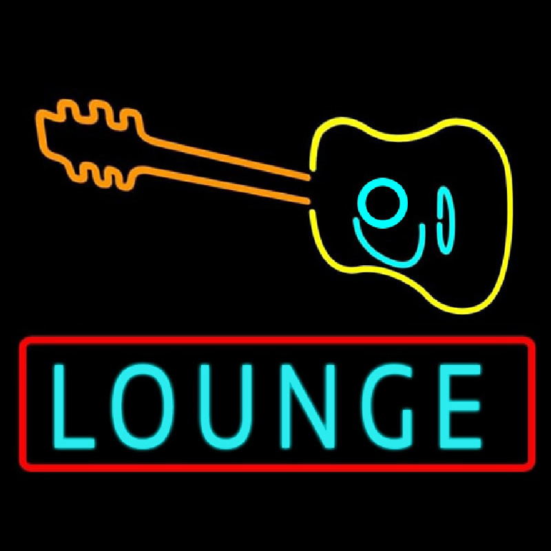 Custom Lounge With Guitar Neon Sign USA