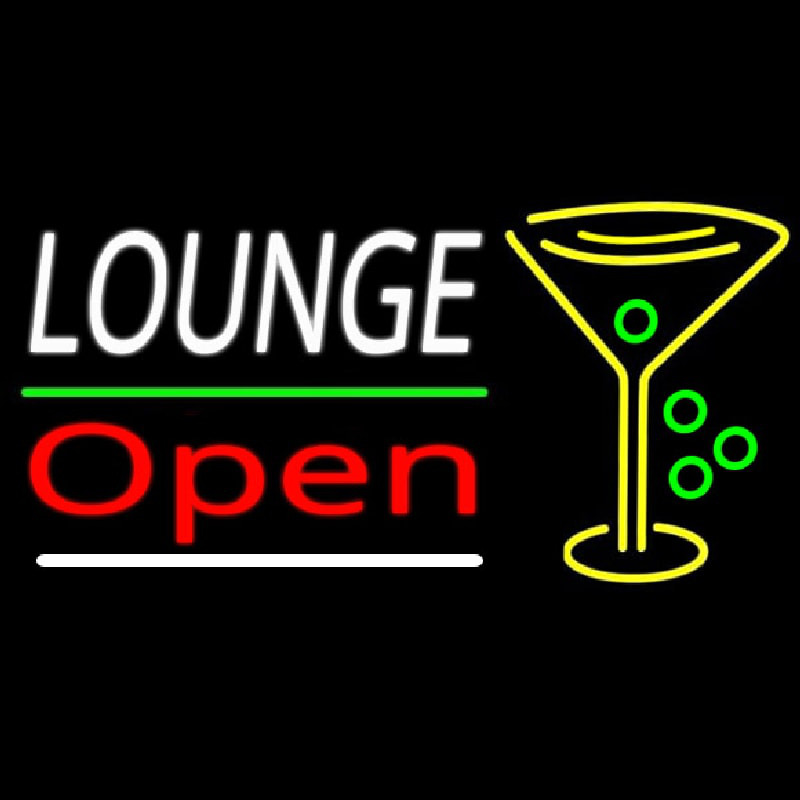 Custom Lounge With Martini Open 2 Neon Sign USA