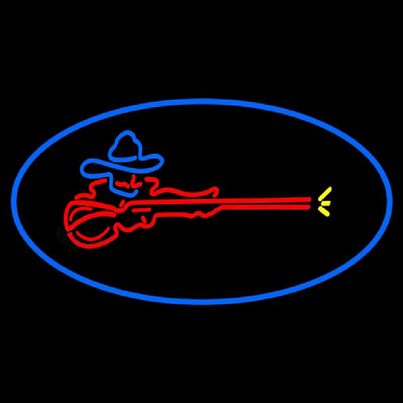 Custom Man With Gun Neon Sign USA